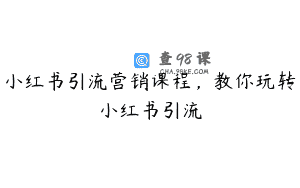小红书引流营销课程，教你玩转小红书引流
