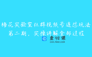 梅花实验室社群视频号连怼玩法第二期，实操讲解全部过程