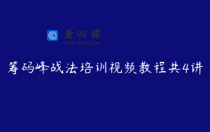 筹码峰战法培训视频教程共4讲