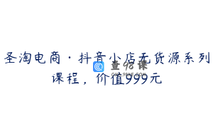 圣淘电商·抖音小店无货源系列课程，价值999元