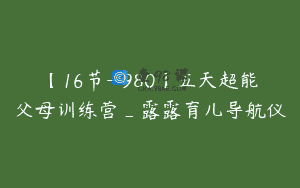【16节-￥980】五天超能父母训练营_露露育儿导航仪