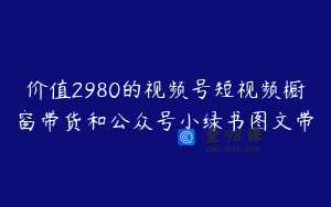 价值2980的视频号短视频橱窗带货和公众号小绿书图文带