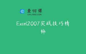Excel2007实战技巧精粹