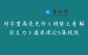 财学堂高亮老师《趋势王者・解密主力》波浪理论5集视频