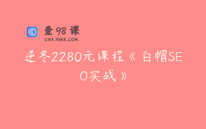 逆冬2280元课程《白帽SEO实战》