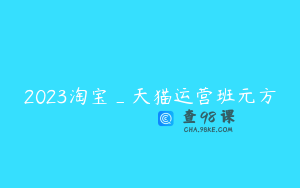 2023淘宝_天猫运营班元方