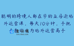 聪明的跨境人都在学的亚马逊站外运营课，每天10分钟，手把手教你成为站外运营高手