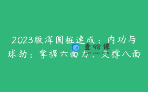 2023版浑圆桩速成：内功与球劲：掌握六面力，支撑八面