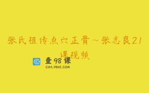 张氏祖传点穴正骨~张志良21课视频