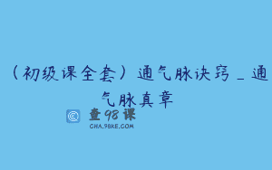 (初级课全套)通气脉诀窍_通气脉真章