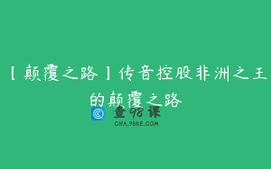 【颠覆之路】传音控股非洲之王的颠覆之路