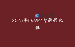 2023年FRMP2专题强化班
