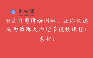PR进阶剪辑培训班，让你快速成为剪辑大师12节视频课程+素材！