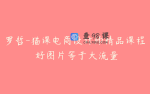 罗哲-猫课电商设计师精品课程 好图片等于大流量