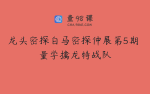 龙头密探白马密探仲展第5期 量学擒龙特战队
