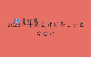 2023年中级会计实务_小白学会计