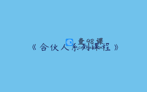 《合伙人系列课程》