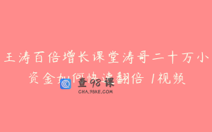 王涛百倍增长课堂涛哥二十万小资金如何快速翻倍 1视频