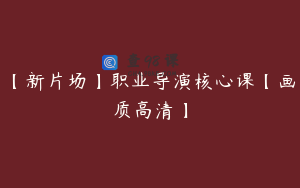 【新片场】职业导演核心课【画质高清】