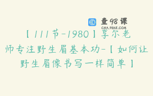 【111节-1980】享尔老师专注野生眉基本功-【如何让野生眉像书写一样简单】