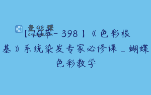 【10节-￥398】《色彩根基》系统染发专家必修课_蝴蝶色彩教学