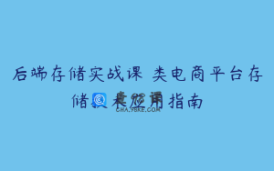 后端存储实战课 类电商平台存储技术应用指南