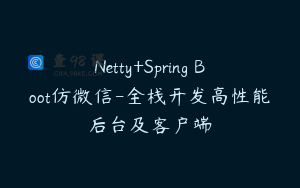 Netty+Spring Boot仿微信-全栈开发高性能后台及客户端