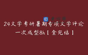 24文学考研暑期专项文学评论一次成型8h【全完结】