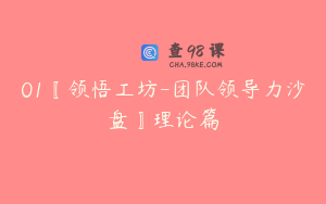 01〖领悟工坊-团队领导力沙盘〗理论篇