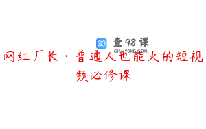 网红厂长·普通人也能火的短视频必修课