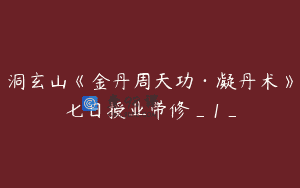 洞玄山《金丹周天功·凝丹术》七日授业带修_1_