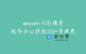 deepseek AI实操变现与办公提效(20+节课更