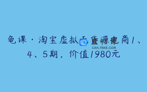 龟课·淘宝虚拟无货源电商1、4、5期，价值1980元