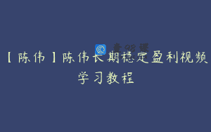 【陈伟】陈伟长期稳定盈利视频学习教程