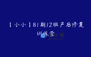【小小】81期12班产后修复训练营