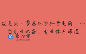 媒老头·零基础学抖音电商，小白创业必备，专业体系课程