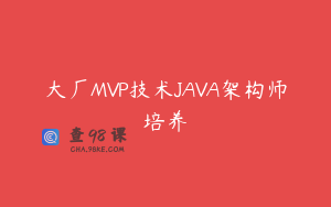 大厂MVP技术JAVA架构师培养