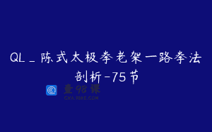 QL_陈式太极拳老架一路拳法剖析-75节