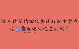 醒木独家精细化影视解说全盘课程，零基础从运营到制作