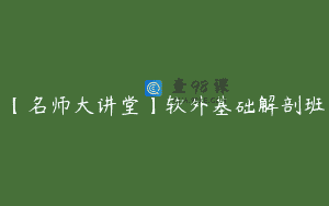 【名师大讲堂】软外基础解剖班
