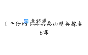 【牛仔网】龙头泰山精英操盘 6课