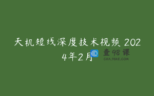 天机短线深度技术视频 2024年2月