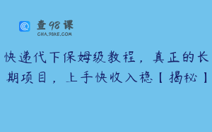 快递代下保姆级教程，真正的长期项目，上手快收入稳【揭秘】