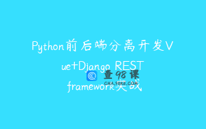 Python前后端分离开发Vue+Django REST framework实战