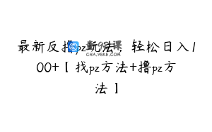 最新反撸pz玩法,轻松日入100+【找pz方法+撸pz方法】