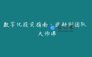 数字化投资指南·武超则团队  大师课