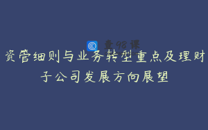 资管细则与业务转型重点及理财子公司发展方向展望