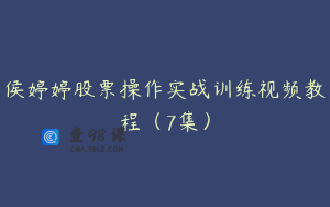 侯婷婷股票操作实战训练视频教程（7集）