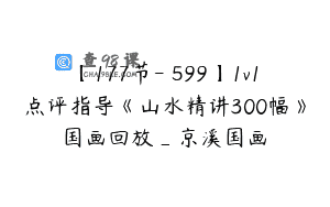 【177节-￥599】1v1点评指导《山水精讲300幅》国画回放_京溪国画