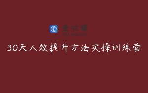 30天人效提升方法实操训练营
